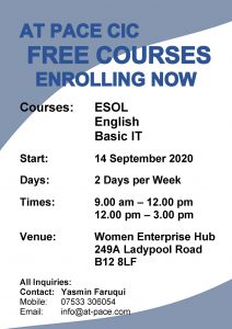 Free Courses at Women's Enterprise Hub Flyer