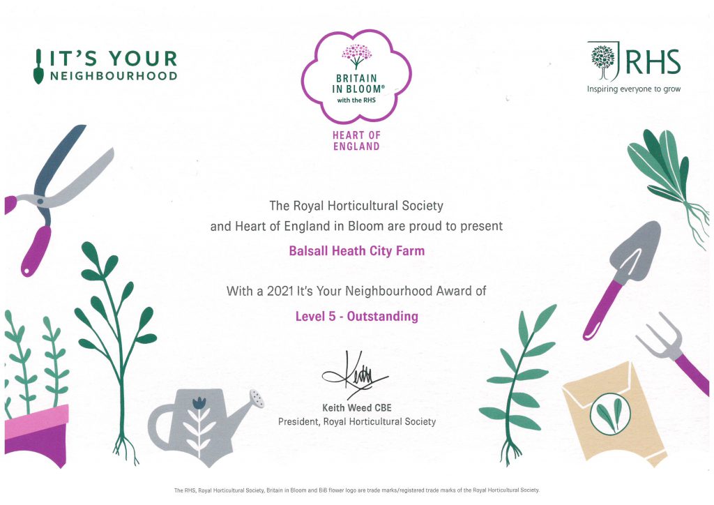 Royal Horticultural Society's Heart of England in Bloom Level 5 - Outstanding