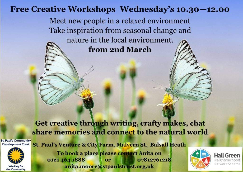 Free Creative Workshops starting on the 2nd of March at the Venture
